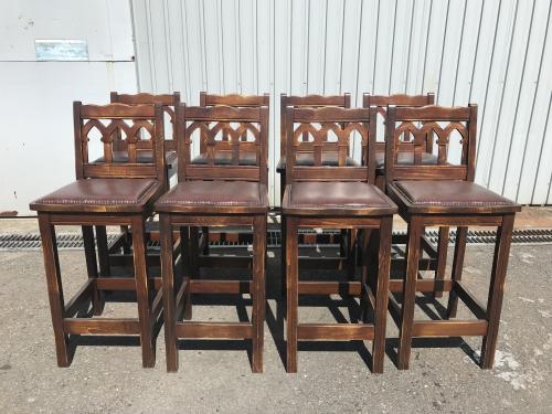 中古 ルーマニア製 カウンターチェア ハイチェア アンティーク調 椅子 